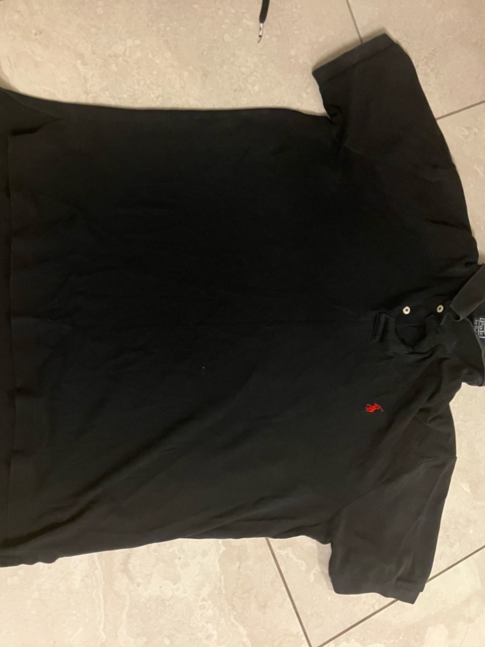 Ralph Lauren Black Polo with Red Pony Logo